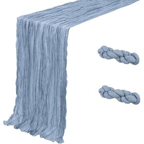 6 Pack Cheesecloth Table Runner - Sage Green 35x120 Inch (10ft), Boho Gauze Fabric Runner for Wedding, Birthday, Baby Shower, Rustic Party Decor, Sheer Table Decoration in Saudi Arabia