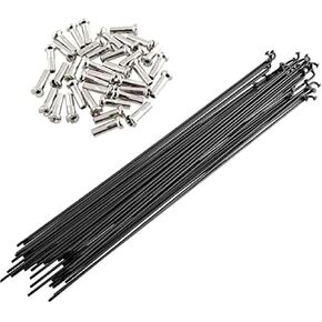 Bicycle Steel Spokes Black 14G 36pcs J Bend 80mm-290mm W/Nipples in Saudi Arabia