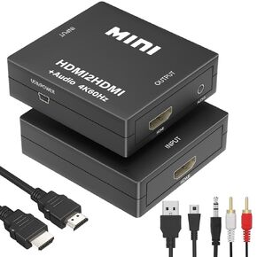 محول مستخرج الصوت HDMI 4K 60 هرتز، HDMI إلى 3.5 مم AUX محول الصوت لجهاز PS5، صندوق التلفزيون، الكمبيوتر الشخصي، PS3/4، مشغل Blu-ray/DVD/HD، جهاز العرض، نظام الصوت، Xbox in Kuwait