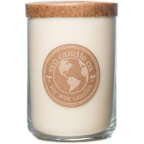 شركة إيكو كاندل شمعة معاد تدويرها، الغاردينيا والجوافة، 18 أونصة. فتيل مزدوج - روائح الغاردينيا والياسمين والجوافة والخضروات الاستوائية - 100% شمع الصويا، بدون رصاص، ملصق وغطاء من ورق الكرافت، مصنوع يدويًا in Kuwait