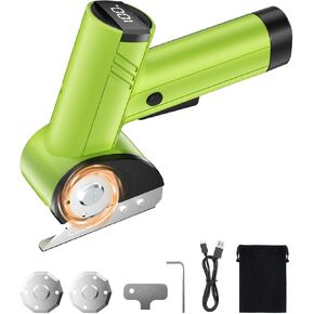 مقص كهربائي لاسلكي، قاطع ورق مقوى عالي السرعة 320 دورة في الدقيقة مع بطارية طويلة الأمد بقدرة 3000 مللي أمبير في الساعة، أداة قطع دوارة ذات 4 سرعات مع شاشة LED وشفرتين SKS للصندوق والنسيج والحرف الجلدية in Kuwait