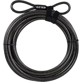 كابل أمان فولاذي بطول 40 قدمًا مع حلقات، كابل قفل مضفر مطلي بالفينيل سميك بسمك 3/8 بوصة (10 مم)، كابل سلك مقاوم للسرقة ومقاوم للقطع لأقفال U والأقفال (20/30/40 قدمًا) in Kuwait