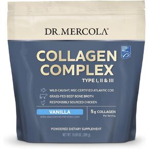 Dr. Mercola Collagen Complex Powder - Supports Skin Elasticity & Tissue Health - Multi-Source Collagen Types I, II & III - Non-GMO, Gluten-Free & Soy-Free- 10.89 oz (30 Servings) - Chocolate in Saudi Arabia