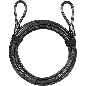 40FT Security Steel Cable with Loops, 3/8 inch (10 mm) Thick Heavy Duty Vinyl Coated Braided Lock Cable, Cut Resistant & Weatherproof Anti Theft Wire Cable for U-Locks and Padlocks(20/30/40 ft) in Kuwait