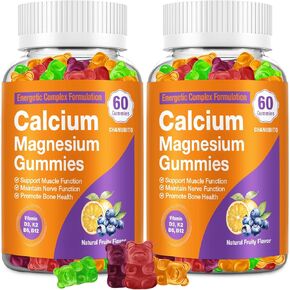 Calcium Citrate with Vitamin D3, K2, 1200mg Calcium Gummies with Magnesium Zinc, Extra Absorption Calcium Supplements for Women & Men Bone, Muscle & Immune Support, Fruit Flavor 120 Chewable Gummies in Kuwait