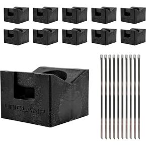 V-BAT™ Pipe Clamp Kit – 3/8" to 5" Universal Flat Mount Clamp with Nylon or Stainless Strapping – Optional HDPE Sleeve – 10-Pack or 100-Pack – Made in USA (V-BAT + Stainless Strap, 10) in Saudi Arabia