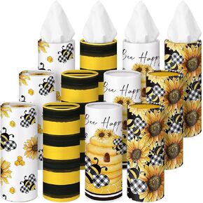 Fourluoo 12 Pack Oil Painting Flower Tissue Cylinder Holder Bulk with 3 Ply Facial Tissues Floral Round Napkin Holders Cylinder Colorful Travel Paper Tubes Bulk Napkin for Spring Travel Bathroom Decor in Kuwait