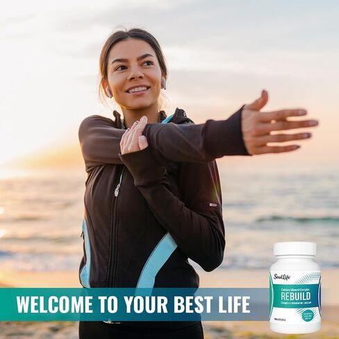 SoulLife Rebuild -Calcium Mineral Complex with Magnesium - Made with Lithothamnium Calcareum Seaweed - Plant-Based Daily Vitamins for Joint Support Supplement - 120 Vegetarian Capsules in Kuwait