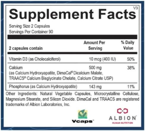Rooted Calcium Supplement 500 mg with Vitamin D3 - Bone Density Support - High Absorption Multi-Source Complex - Skeletal Strength - Muscle Heart Nerve Function - Tri-Calcium Chelate 180 Capsules in Saudi Arabia