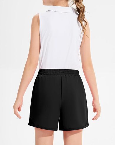 Girls Athletic Shorts High Waisted Running Shorts with Pockets Soccer Gym Sports Active Shorts for Kids in Saudi Arabia