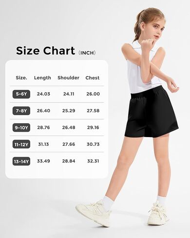 Girls Athletic Shorts High Waisted Running Shorts with Pockets Soccer Gym Sports Active Shorts for Kids in Saudi Arabia