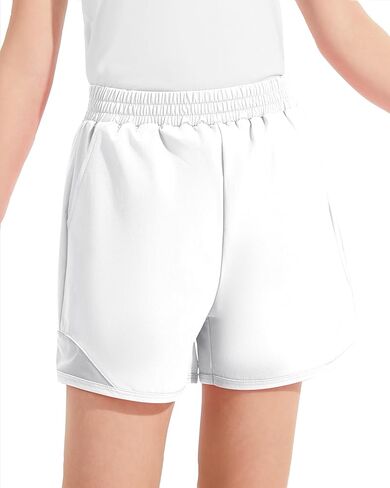 Girls Athletic Shorts High Waisted Running Shorts with Pockets Soccer Gym Sports Active Shorts for Kids in Saudi Arabia