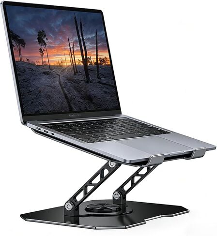 Adjustable Laptop Stand for Desk - 360° Rotating Ergonomic Laptop Riser, Foldable Portable Computer Stand Fits MacBook Air/Pro 10-16 Inchoffice Desk Accessories in Saudi Arabia