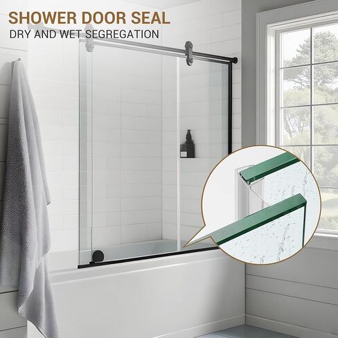 Bathroom Shower Glass Door Side Seal Strips, F-Shape Length 78 Inch 2PCS Transparent PVC Door Side Seall Strips with Magnetic Stripe for 3/8" (10mm) Thick Framless Glass Panel in Kuwait