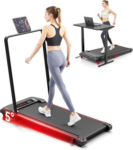 Walking Pad, Incline Walking Pad Treadmill, Under Desk Treadmills 265 Lbs Capacity, 2.5HP Low Noise Portable Running Machine for Home and Office, with LED Display, Remote Control in Kuwait