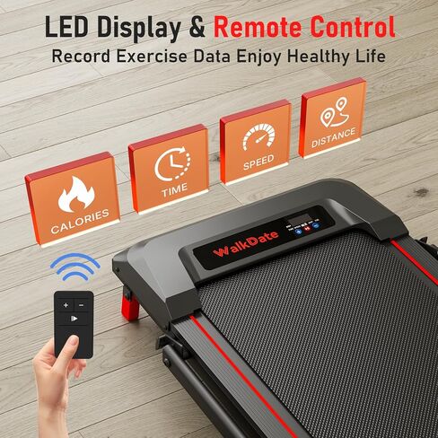 Walking Pad, Incline Walking Pad Treadmill, Under Desk Treadmills 265 Lbs Capacity, 2.5HP Low Noise Portable Running Machine for Home and Office, with LED Display, Remote Control in Kuwait