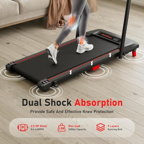 Walking Pad, Incline Walking Pad Treadmill, Under Desk Treadmills 265 Lbs Capacity, 2.5HP Low Noise Portable Running Machine for Home and Office, with LED Display, Remote Control in Kuwait