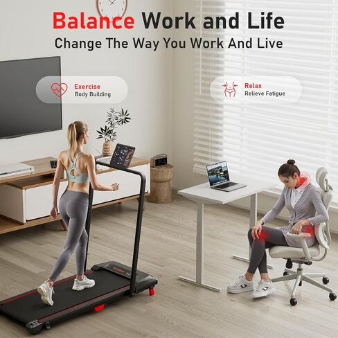 Walking Pad, Incline Walking Pad Treadmill, Under Desk Treadmills 265 Lbs Capacity, 2.5HP Low Noise Portable Running Machine for Home and Office, with LED Display, Remote Control in Kuwait