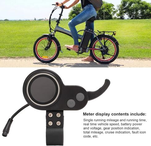 Electric Scooter LCD Display and Thumb Throttle, 5 Pin 24V-60V Thumb Throttle Controller with Speedometer LCD Display Panel for Electric Scooter Controller in Kuwait