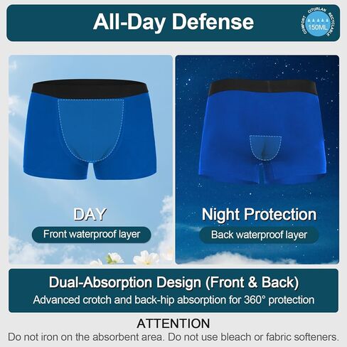 CITURALAN Incontinence Underwear for Men - 150ml Ultra Absorbency, 5-Layer Leakproof Technology, Machine Washable, Reusable Bladder Control for Men 5 Pack (5 Color, M) in Saudi Arabia