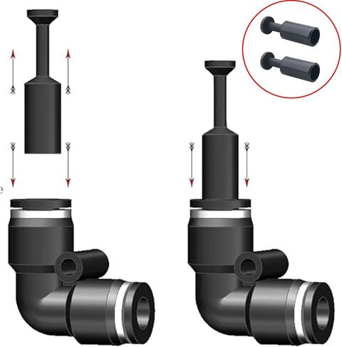 CHENJIN 36PCS Black Plastic Cap Air Hose Plugs 1/8 5/32 1/4 5/16 3/8 1/2 six each Straight Push Air Line Connectors Leak Proof Fitting Plugs For Hose in Kuwait