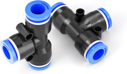 1/4 "OD Black Tee Push to Connect Tube Fittings Quick Connect Air Fitting PE-1/4 موصل قفل دفع هوائي (حزمة من 10) in Kuwait