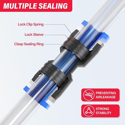 1/4 "OD Black Tee Push to Connect Tube Fittings Quick Connect Air Fitting PE-1/4 موصل قفل دفع هوائي (حزمة من 10) in Kuwait