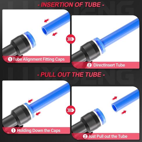 1/4 "OD Black Tee Push to Connect Tube Fittings Quick Connect Air Fitting PE-1/4 موصل قفل دفع هوائي (حزمة من 10) in Kuwait