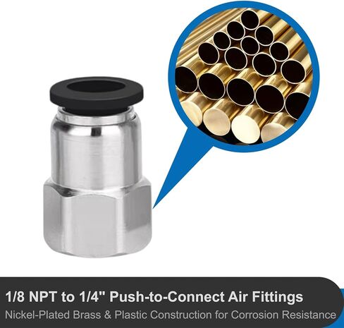 5 قطع 1/8 NPT إلى 1/4 دفع توصيل تركيبات أنبوب الهواء محول خرطوم توصيل سريع لحقيبة الصدمات لخط الهواء وتركيبات أنثى بوصة موصلات متينة لأنظمة الهواء المضغوط in Kuwait