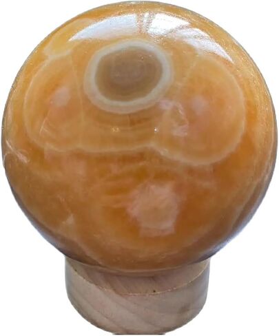 1 قطعة 200-250 جرام كرة كريستالية من الكالسيت الأصفر والبرتقالي in Kuwait