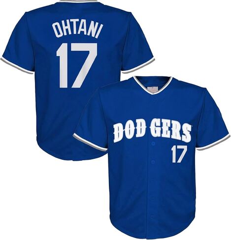 Outerstuff Shohei Ohtani Los Angeles Dodgers #17 MLB البيسبول للأطفال الشباب 4-18 شعار Wordmark الأزرق لون الفريق جيرسي in Saudi Arabia
