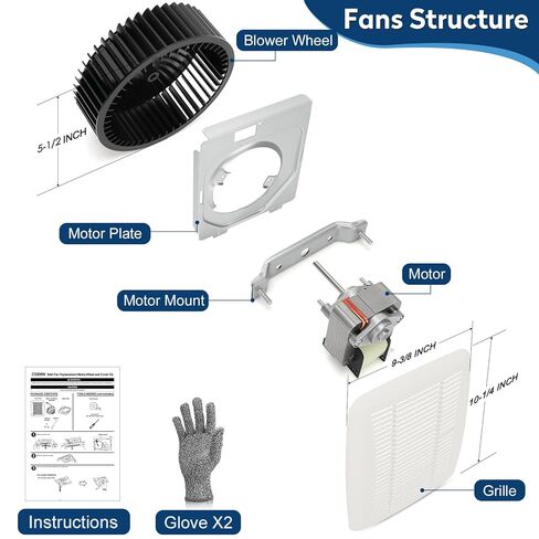 C350BN B وحدة مروحة عادم الحمام ومجموعة الشبكة، 70 CFM، 3.0 Sone، تناسب وحدة 696N(695) B، C-350C2/VC-307C2ND، C-350/370A-A،VC305C2N، VC305AN، 690-A، 696NC، 696ND-B - حمام تدفق هواء قوي ترقيات in Kuwait