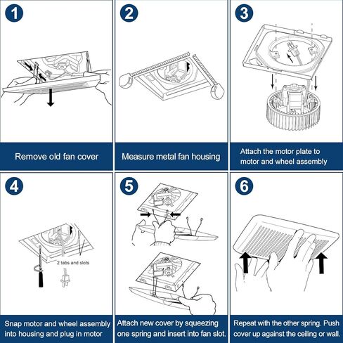 C350BN B وحدة مروحة عادم الحمام ومجموعة الشبكة، 70 CFM، 3.0 Sone، تناسب وحدة 696N(695) B، C-350C2/VC-307C2ND، C-350/370A-A،VC305C2N، VC305AN، 690-A، 696NC، 696ND-B - حمام تدفق هواء قوي ترقيات in Kuwait