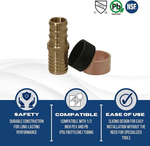 XFITTING 1/2 Inch Pex x 1/2 Inch PB (polybutylene) Slicing coupling with ring, Repair Kit, 30-2-3=10XX, 10 Pieces in Saudi Arabia