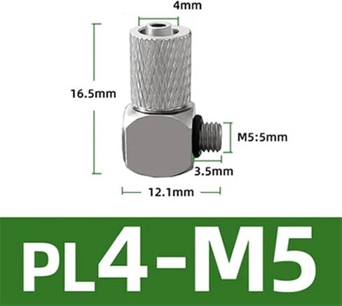 PC PL PB Pneumatic Fitting Male Thread M3 M4 M5 M6 - Air Tube 3mm 4mm 6mm OD Pipe Fitting Thread Quick Connector(PL4-M5) in Saudi Arabia