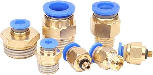 Pneumatic Air Fitting PC 4mm 6mm 8mm 10mm 12mm Male Thread 1/8" 1/4" 3/8" 1/2" Straight Tube Fitting Copper Quick Fitting(PC10-03) in Saudi Arabia