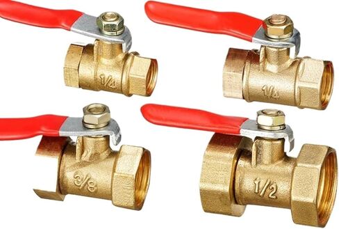 صمام كروي نحاسي 1/4 ''3/8'' 1/2 ''أنثى موضوع الكرة صمام النحاس موصل مشترك تركيب الأنابيب النحاسية مقرنة محول (1/8 ") in Saudi Arabia