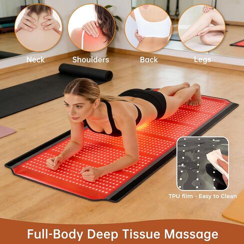 Full Body Red Light Therapy Mat, 74.8"*35.4" Whole Red Light Therapy Pad for Body with 660nm & 850nm, 1260 LEDs redlight Blanket with Adjustable Timer & Intensity, Gifts for Women, Men, and Pets in Saudi Arabia