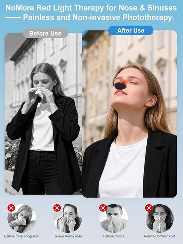 العلاج بالضوء الأحمر للأنف، علاج الجيوب الأنفية بالضوء الأحمر، جهاز العلاج بالضوء الأحمر للأنف - جهاز الأنف LED القابل لإعادة الشحن عبر USB. in Kuwait