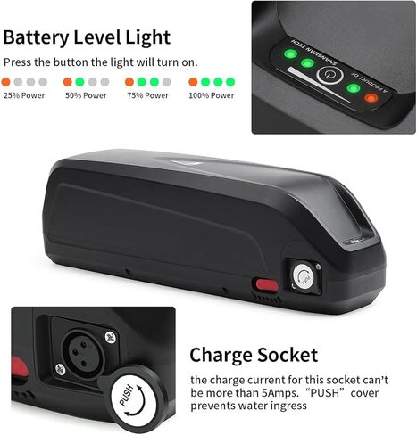 بطارية دراجة كهربائية 48 فولت، بطارية ليثيوم مع 30 أمبير BMS، ضوء طاقة LED، موصل XT60، بطارية بديلة للدراجات الكهربائية 200 وات - 1500 وات والدراجات النارية الإلكترونية (48 فولت 13 أمبير في الساعة) in Kuwait