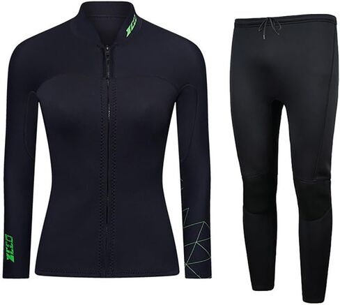 بدلة غطس من قطعتين من النيوبرين 3 مم، بدلة غطس من النيوبرين لركوب الأمواج للرجال والنساء، للغطس تحت الماء، الدفء، حماية من الأشعة فوق البنفسجية in Kuwait