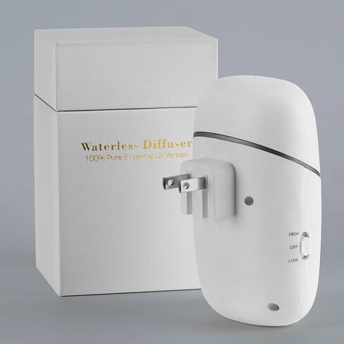 Waterless Essential Oil Diffuser : Plug in Diffuser for Bathroom, Bedroom, Living Room, Kitchen. Daily 12H Timer Intermittent Dry Mist, Fits 10ml Oil Bottles,(2026 New Model) in Saudi Arabia