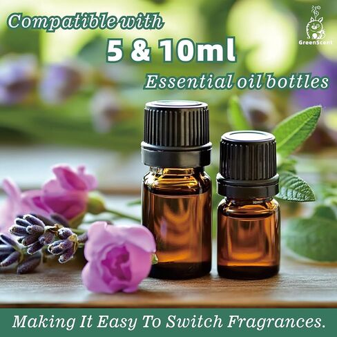 Waterless Essential Oil Diffuser : Plug in Diffuser for Bathroom, Bedroom, Living Room, Kitchen. Daily 12H Timer Intermittent Dry Mist, Fits 10ml Oil Bottles,(2026 New Model) in Saudi Arabia
