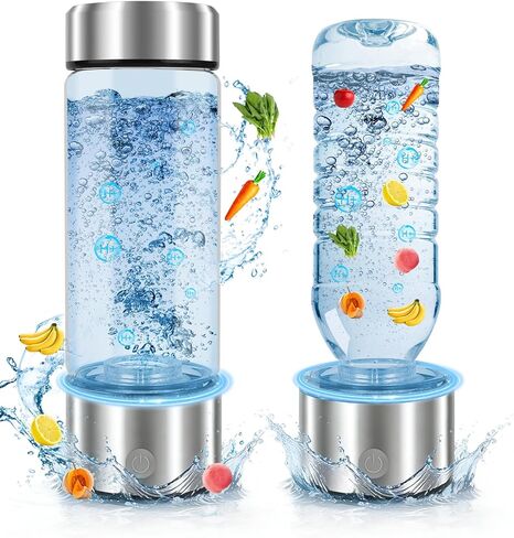 مولد زجاجة مياه الهيدروجين - ما يصل إلى 4000+ PPB، جهاز مؤين ماء الهيدروجين المحمول 16 أونصة SPE PEM Tech، زجاجة مياه غنية بالهيدروجين قابلة لإعادة الشحن للمنزل وصالة الألعاب الرياضية والمكتب والسفر هدية رائعة in Kuwait