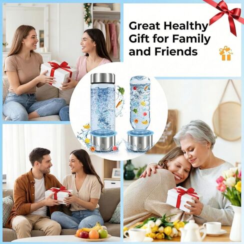 مولد زجاجة مياه الهيدروجين - ما يصل إلى 4000+ PPB، جهاز مؤين ماء الهيدروجين المحمول 16 أونصة SPE PEM Tech، زجاجة مياه غنية بالهيدروجين قابلة لإعادة الشحن للمنزل وصالة الألعاب الرياضية والمكتب والسفر هدية رائعة in Kuwait