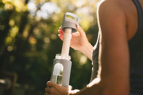 LifeStraw Go Series – Glass Water Filter Bottle Made from Hand-Blown Glass with Silicone Sleeve for Hydration at Home or on-the-go, Aegean Sea, 20oz in Saudi Arabia