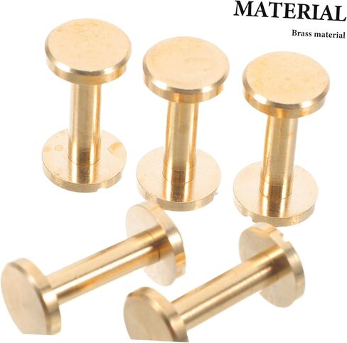 PLAFOPE 10pcs Brass Flat Head Rivet Studs for Projects Durable Screw Back Tack Fasteners for Handbags Simple Assembly for DIY Crafts and Binding Applications in Saudi Arabia
