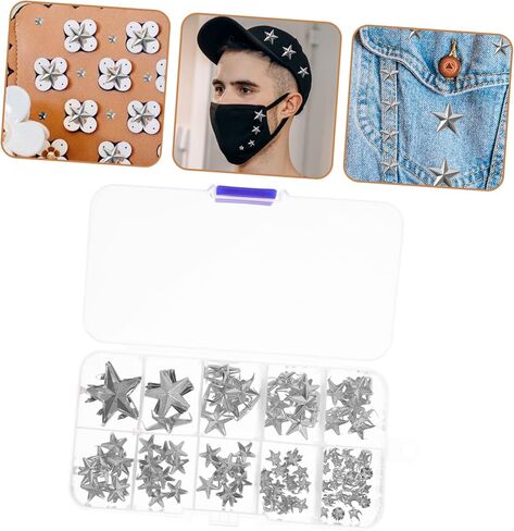 jojofuny 150pcs Star Shape Metal Rivets for DIY Crafts Clothing Shoes and Bags Punk Style Decorative Rivet Kit for Fashion Accessories in Saudi Arabia