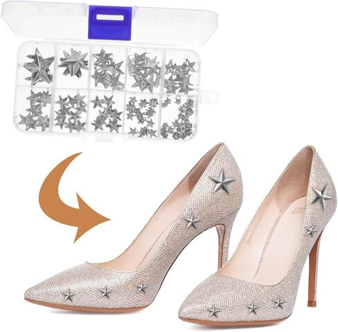 jojofuny 150pcs Star Shape Metal Rivets for DIY Crafts Clothing Shoes and Bags Punk Style Decorative Rivet Kit for Fashion Accessories in Saudi Arabia