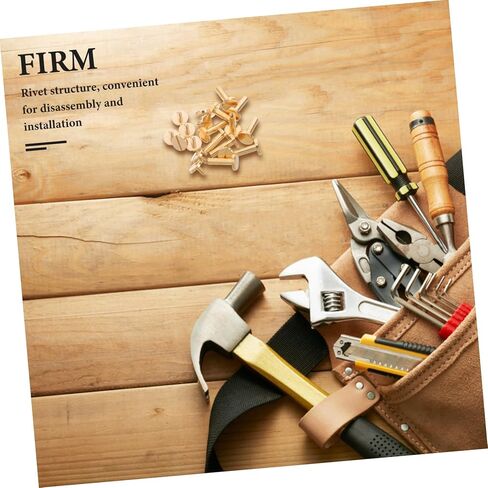 10 قطع من المسامير النحاسية ذات الرأس المسطح من Lurrose لمشروعات DIY مسامير ربط للأحزمة وحقائب اليد والمحافظ، تركيب بدون جهد مع مادة نحاسية متينة in Saudi Arabia
